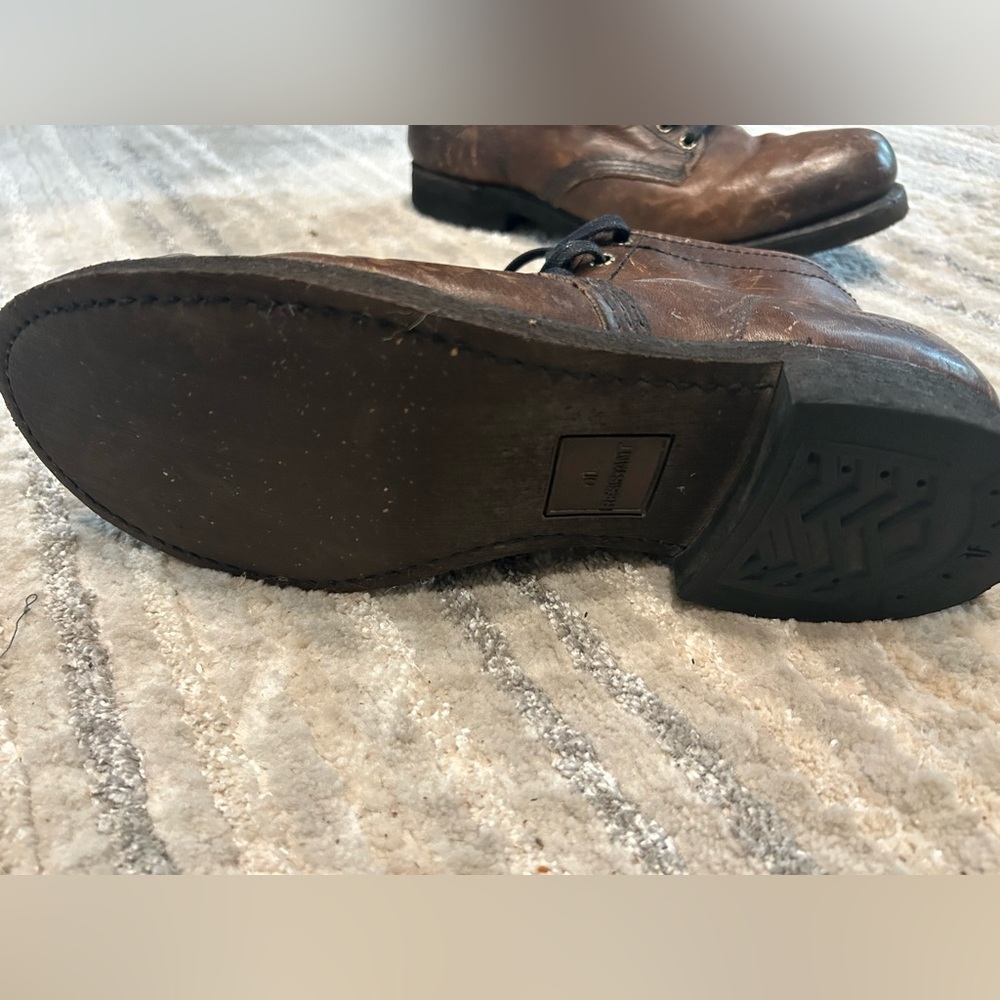 Frye Dark Brown Leather Lace-Up Boots - Picture 2 of 5